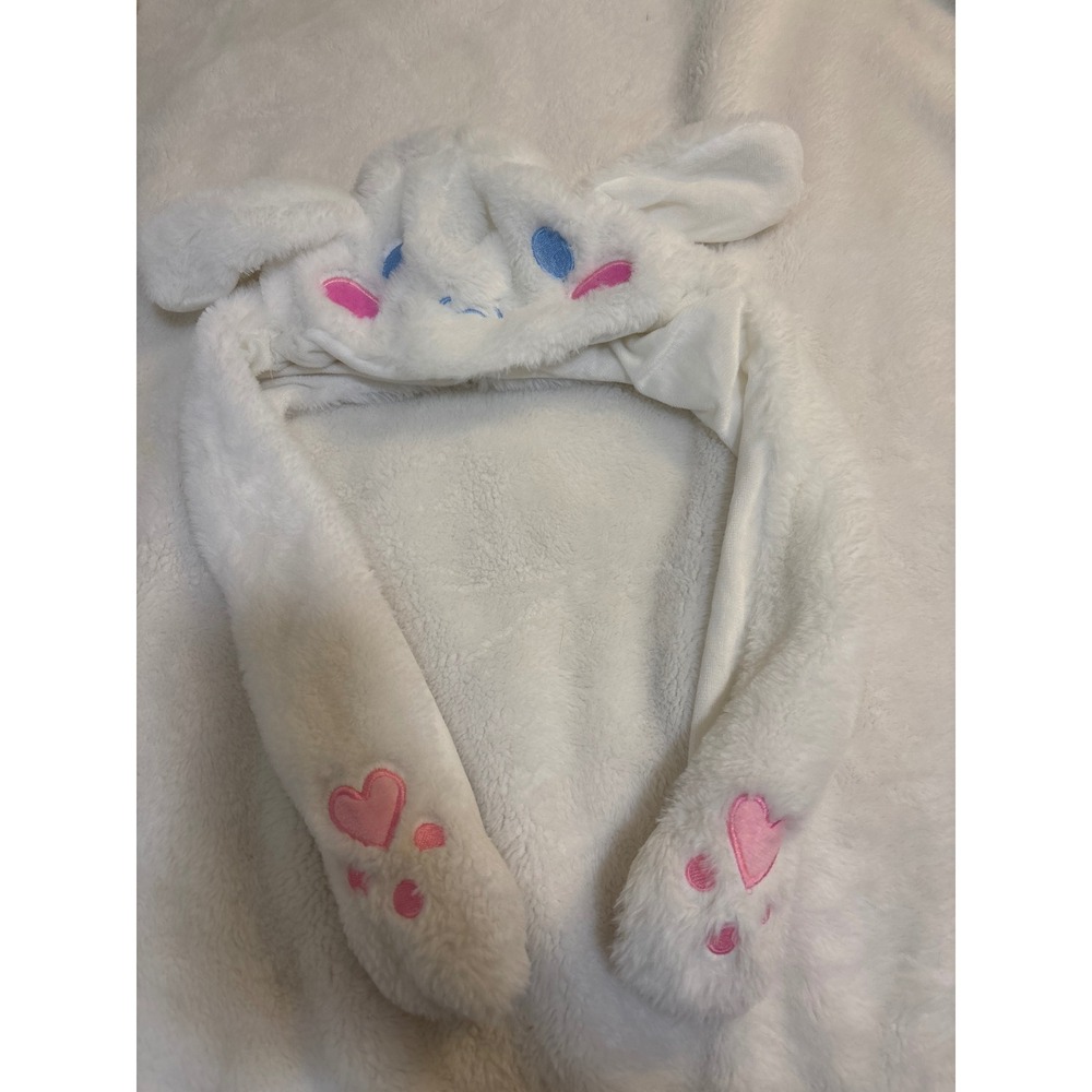 Cinnamoroll White Plush Ear Moving Hat Kawaii Cosplay Bunny Ears Squeeze Paws